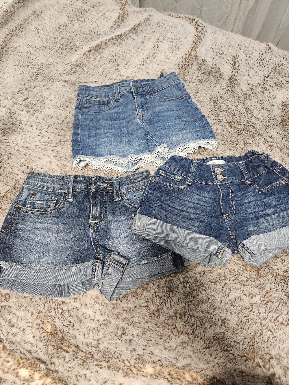BUNDLE GRILS 7-8 Blue Denim Women's Shorts - Casual Summer Styles